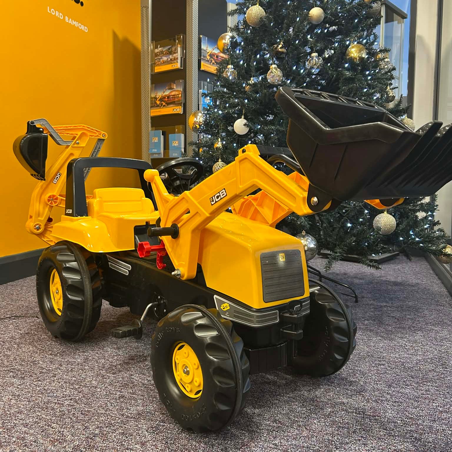 JCB Rolly Tractor with Frontloader & Rear Excavator Kids Ride on ...