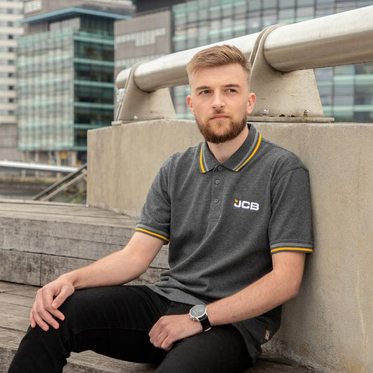 JCB Charcoal Tipped Polo Shirt JCB3275
